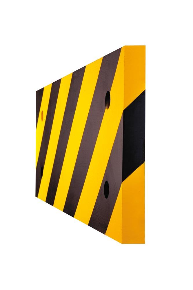 Ecksäulenschutz, Rechteck, BxT 500x200 mm, Stärke 20 mm, gelb/schwarz, Polyurethanschaum