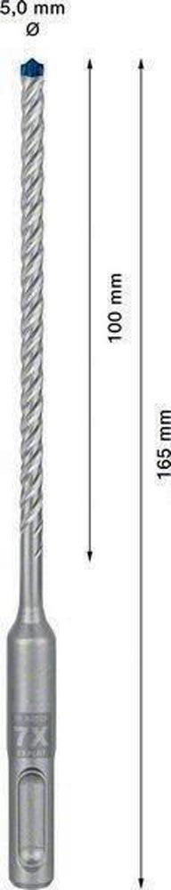 Hammerbohrer Expert SDS-7X Ø 5 mm Arbeits-L.100 mm L.165 mm SDS-plus 10 Stück Hammerbohrer Expert SDS-7X Ø 5 mm Arbeits-L.100 mm L.165 mm SDS-plus 10 Stück