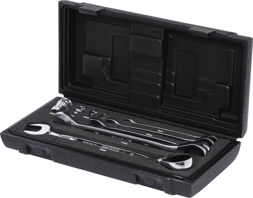 Ratschen-Ringmaulschlüssel-Satz GEARplus, umschaltbar, 9tlg., 8-19 mm, Kstst.-Kasten Ratschen-Ringmaulschlüssel-Satz GEARplus, umschaltbar, 9tlg., 8-19 mm, Kstst.-Kasten