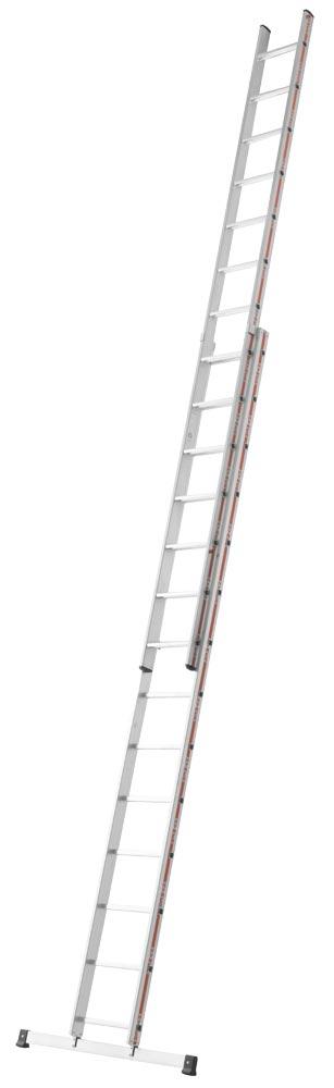 Stufenschiebeleiter zweiteilig, 2x14 Stufen, Länge eingef. 4,01 m, ausgef. 7,09 m