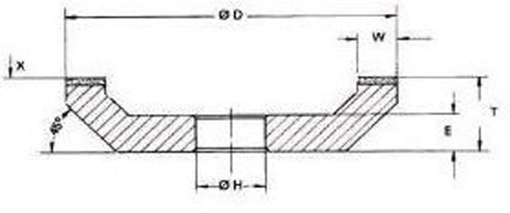 Diamantschleiftopf 12A2 100 mm für Metall 20 mm D 76