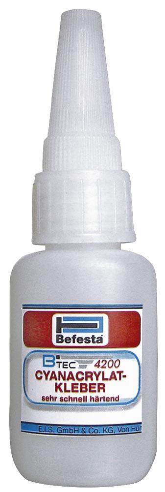 Cyanacrylat-Kleber Btec 4200, 20 g-Flasche, sehr schnell härtend