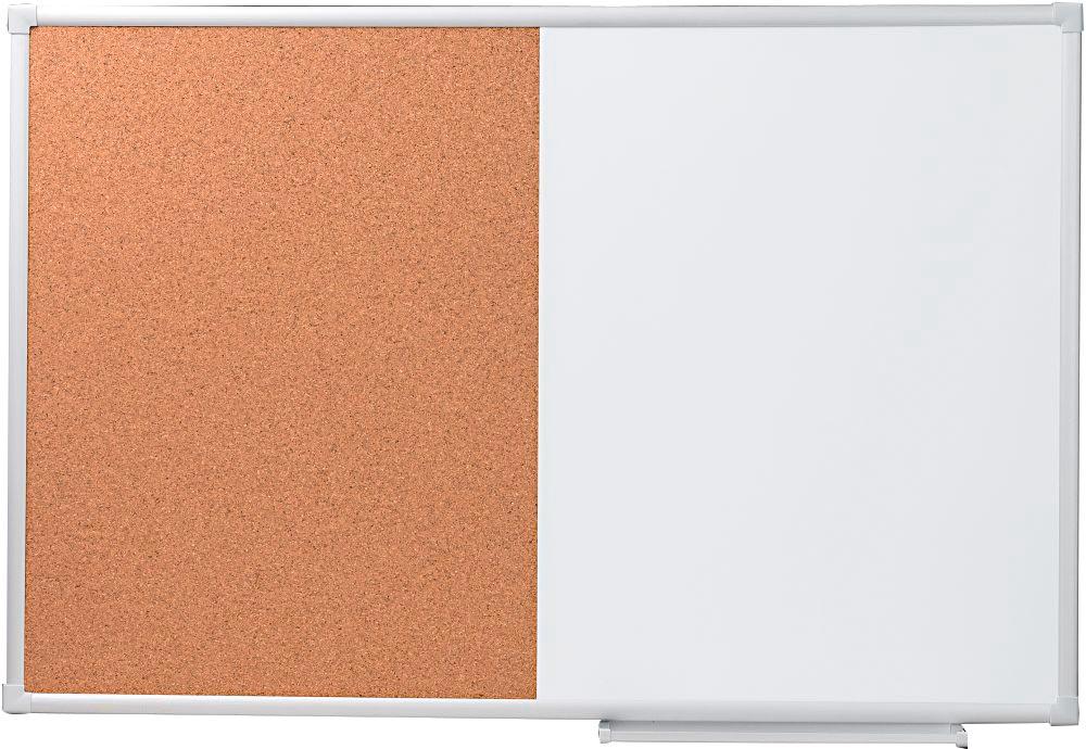 Whiteboard u. Pinboard, BxH 1200x900 mm, lackierte und Korkoberfläche, Aluminiumrahmen