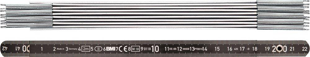 Gliedermaßstab Länge 2 m Breite 14 mm mm/ mm EG II Aluminium schwarz