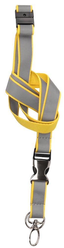 Sicherheits-Umhängeband, Polyester, LxB 550x20 mm, mit Leichtverschluss, Karabinerhaken + Schlüsselring, weiß, VE 30 Stück