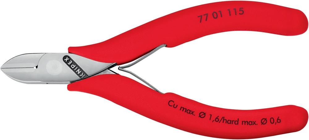Elektronik-Seitenschneider Länge 115 mm Form 0 Facette ja Kunststoffüberzug spiegelpoliert