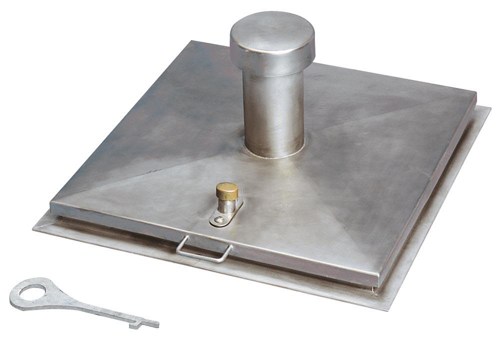 Stahl-Schachtabdeckung, verzinkt, mit frei wählbarer Oberfläche, lichtes Schachtmaß BxT 1000x600 mm, Außenmaß BxT 1120x720 mm