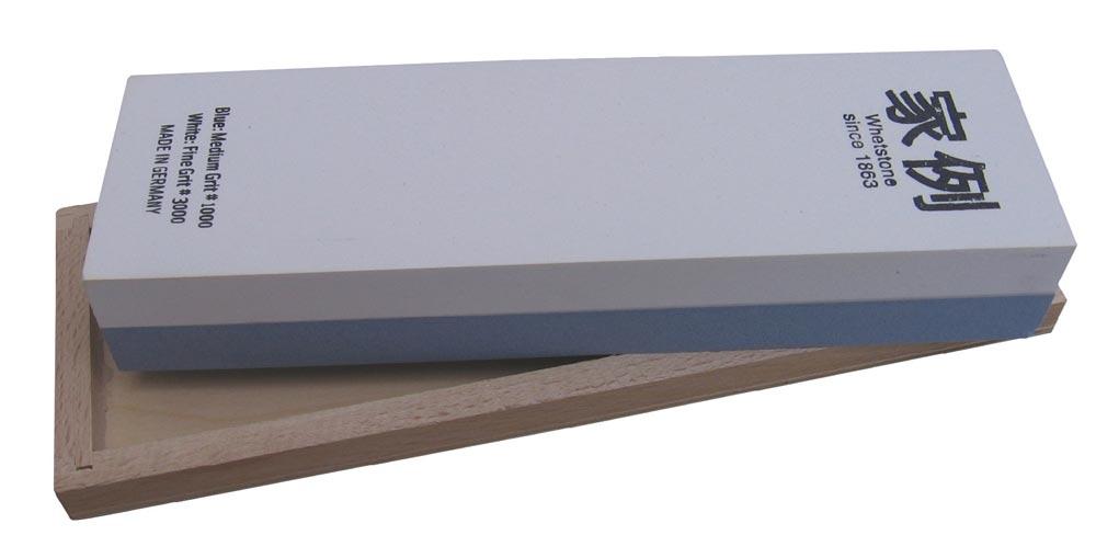 Abziehstein L200xB60xH30mm 1000 / 3000 im Holzkasten