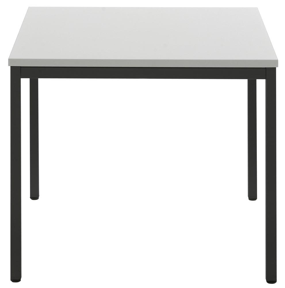 Besprechungstisch, BxTxH 800x800x740 mm, Vierkantrohrgestell, schwarz, Tischplatte 25 mm, lichtgrau