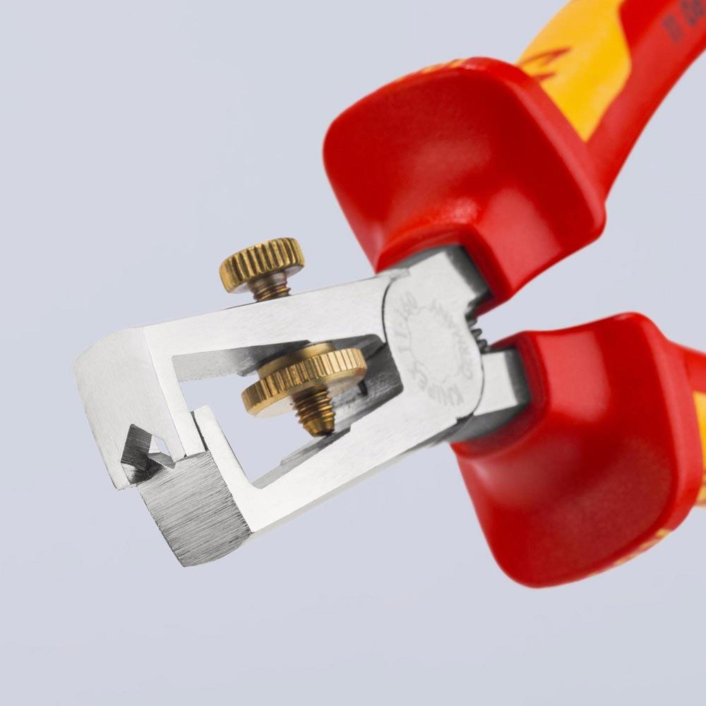 Abisolierzange Länge 160 mm VDE verchromt Mehrkomponenten-Hüllen mit Öffnungsfeder