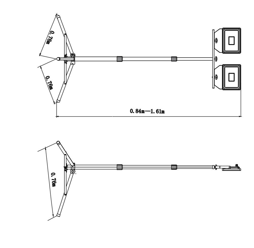 LED-Strahler 2 x 50 W 2 x 3660 lm 7,5 m H07RN-F 3x1,0 mm IP65