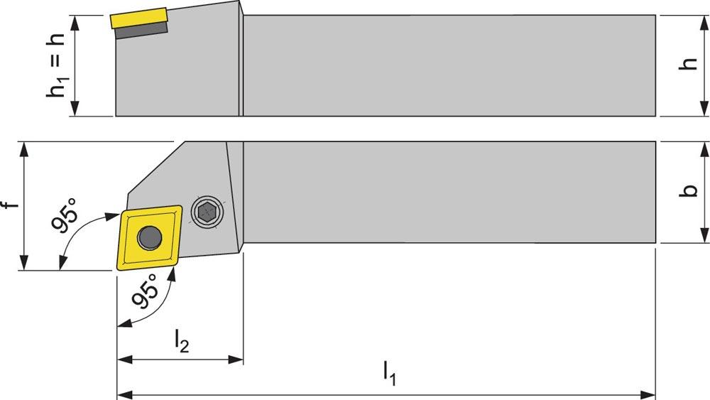 Klemmdrehhalter PCLNR3232P12 rechts vernickelt Außendrehen