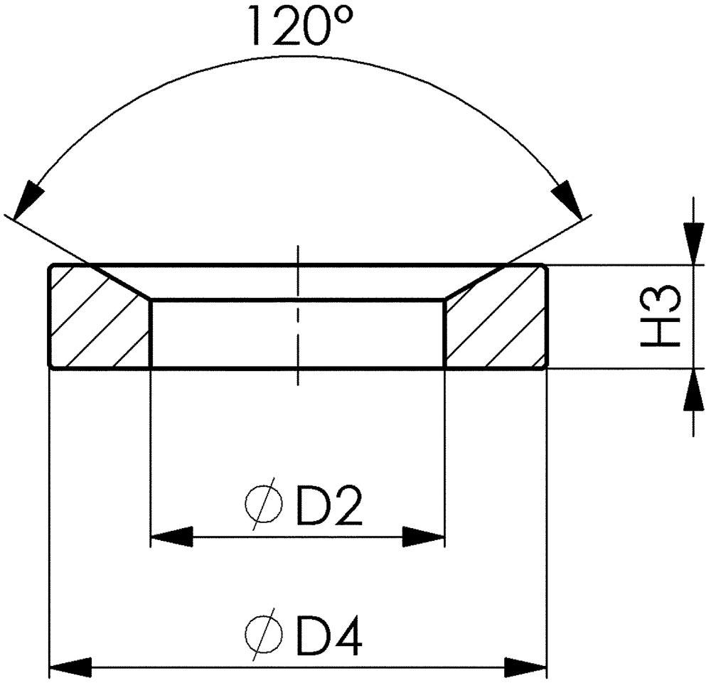 Kegelpfanne DIN 6319D für Schrauben M20 Bohrungs-Ø 23,2 mm Kegelwinkel 120 