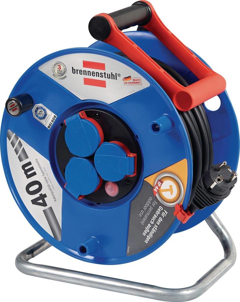 Kabeltrommel Garant 40 m H07RN-F 3 x 1,5 mm 290 mm 3 Schutzkontaktsteckdosen Spezialkunststoff IP44 Kabeltrommel Garant 40 m H07RN-F 3 x 1,5 mm 290 mm 3 Schutzkontaktsteckdosen Spezialkunststoff IP44