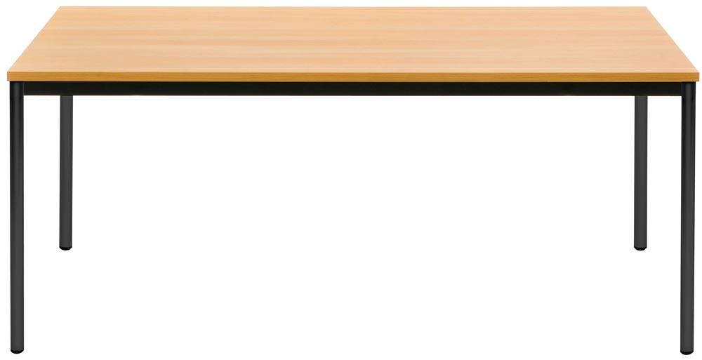 Besprechungstisch, BxTxH 1200x800x740 mm, Rundrohrgestell, schwarz, Tischplatte 25 mm, buche