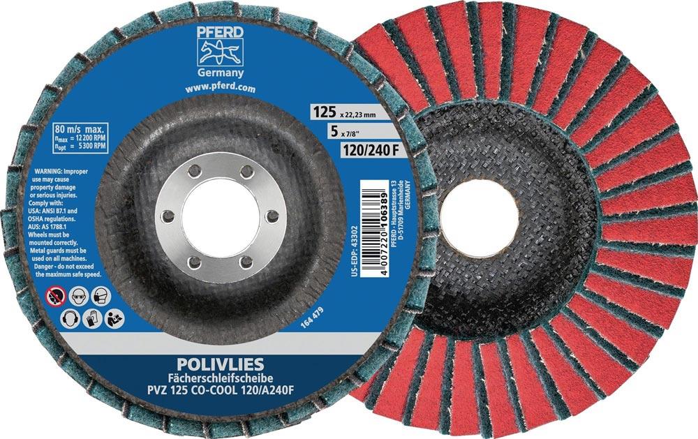Fächerschleifscheibe Ø 125 mm Körnung 120 / 240 F Aluminium Keramikkorn CO-COOL