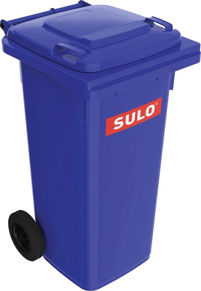 Müllgroßbehälter 120 l HDPE blau fahrbar, nach EN 840