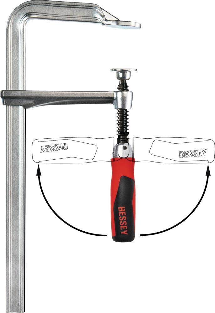 Ganzstahlschraubzwinge GZ-KG Spannweite 250 mm Ausladung 120 mm 2-K-Klappgriff
