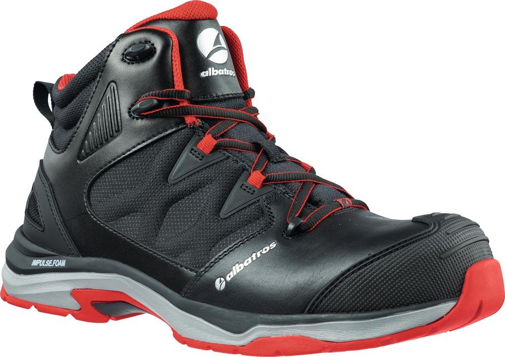 Sicherheits-Schnürstiefel ULTRATRAIL BLACK MID, Farbe schwarz/rot, Gr. 47