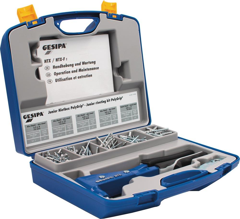 Blindnietsortiment Junior-Nietbox PolyGrip® 352-teilig Kunststoffkoffer