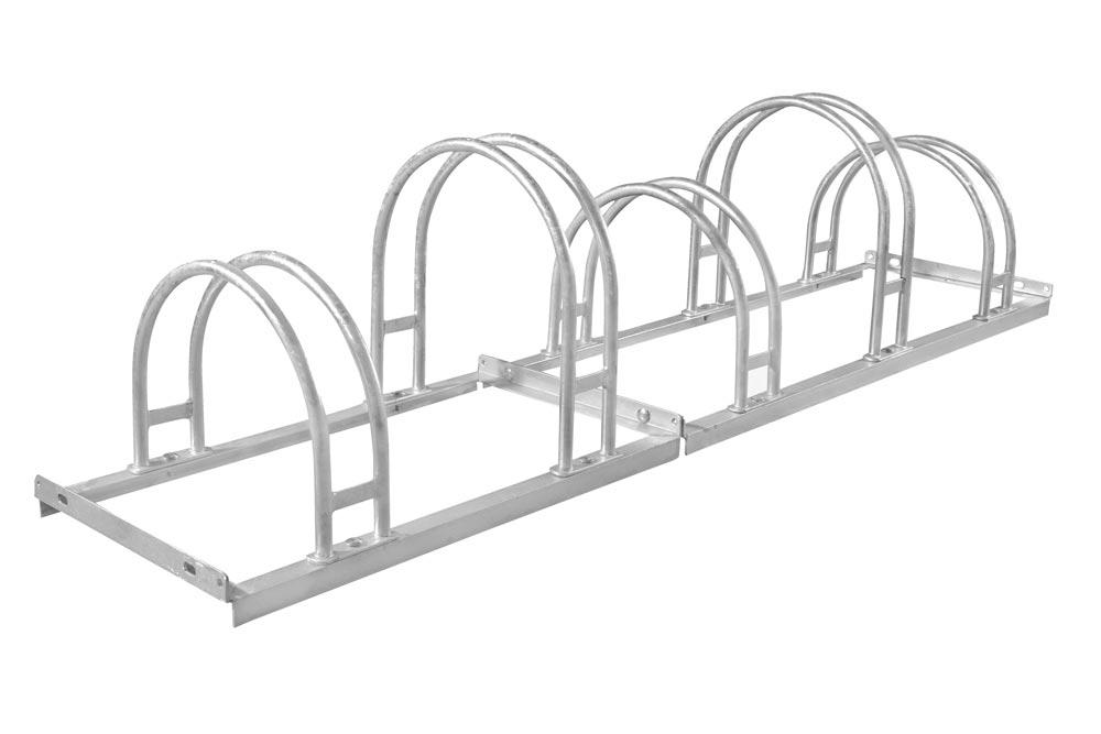 Bogenparker, Stahl verzinkt, ein- und zweiseitige Radeinstellung, Radabstand 350 mm, Hoch-/Tiefstellung, 5er Stand, Länge 1750 mm
