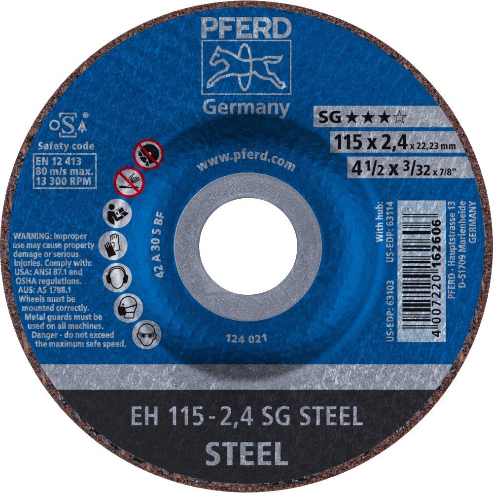 Trennscheibe SG STEEL D115x2,4mm gekröpft Stahl Bohrung 22,23 mm