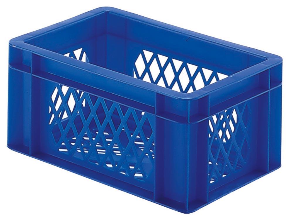Euronormbehälter, PP, Boden + Wände durchbrochen, Volumen 19 l, LxBxH 400x300x210 mm, Farbe grau, VE 4 Stück