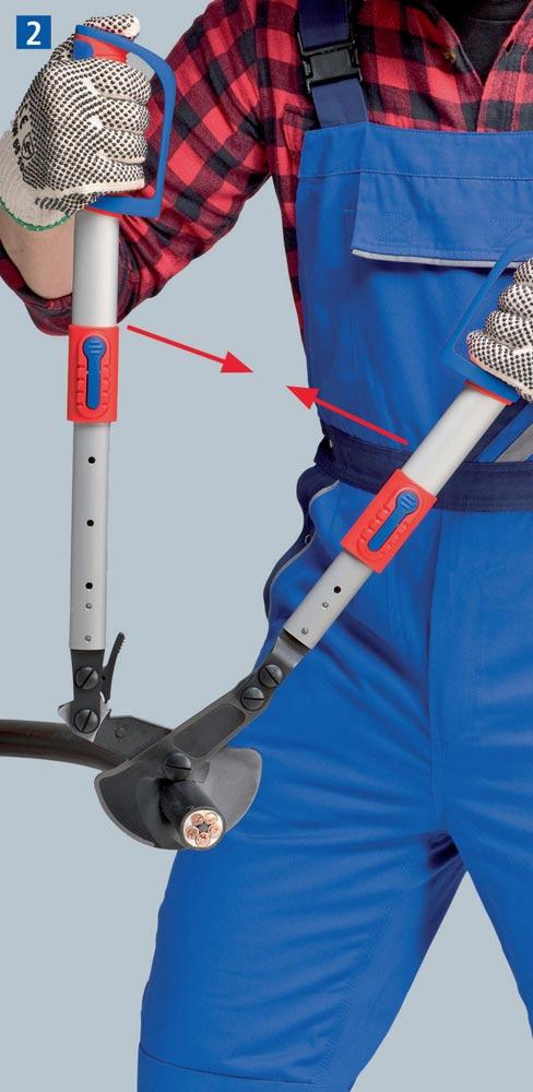 Kabelschere Werkzeuglänge 570 - 770 mm Kopf brüniert Mehrkomponenten-Hüllen