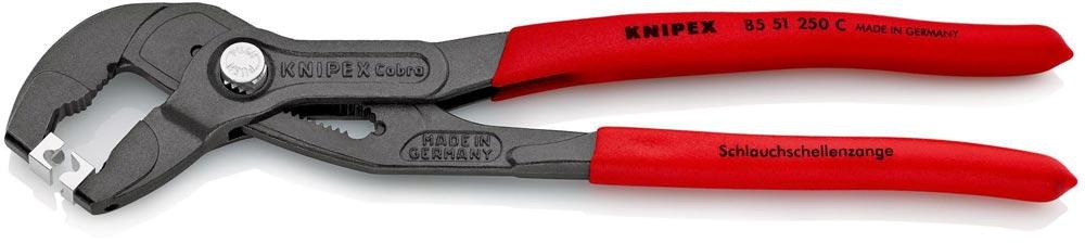 Schlauchschellenzange Gesamtlänge 250 mm Kopf grau atramentiert Kunststoffüberzug Schlauchschellenzange Gesamtlänge 250 mm Kopf grau atramentiert Kunststoffüberzug