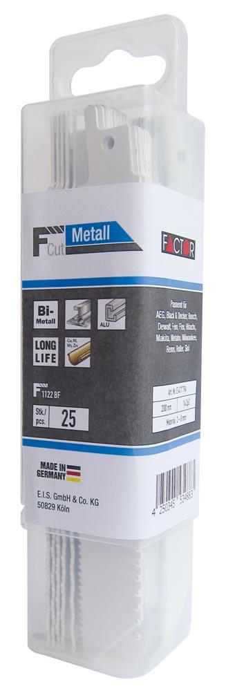 Säbelsägeblätter 200 mm für Stahl/VA Bi-Metall Pack a 25 St. F 1122 BF