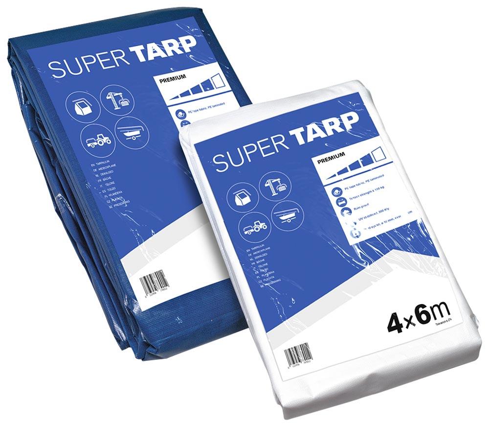 Abdeckplane super TARP premium, LDPE besch. 250 g/qm, 10x15 m, Farbe blau