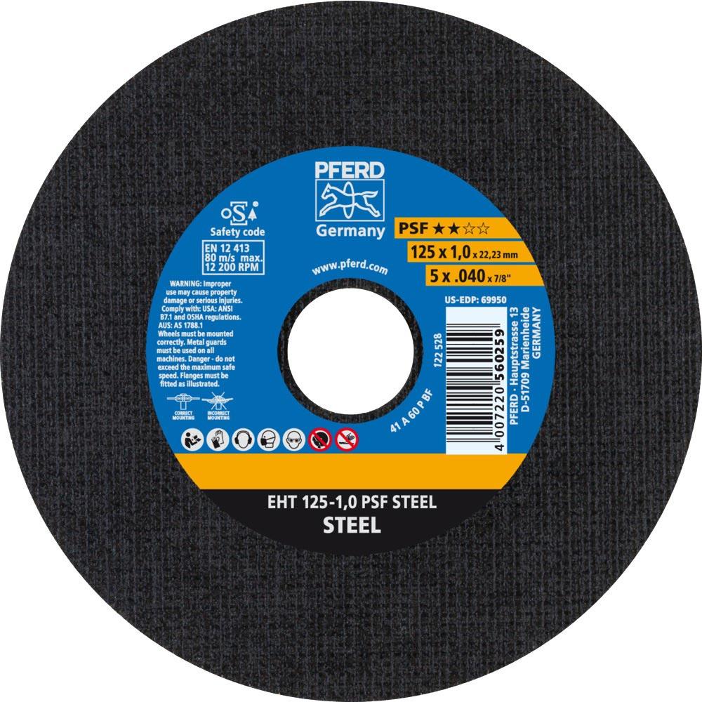 Trennscheibe PSF STEEL D125x1mm gerade Stahl Bohrung 22,23 mm