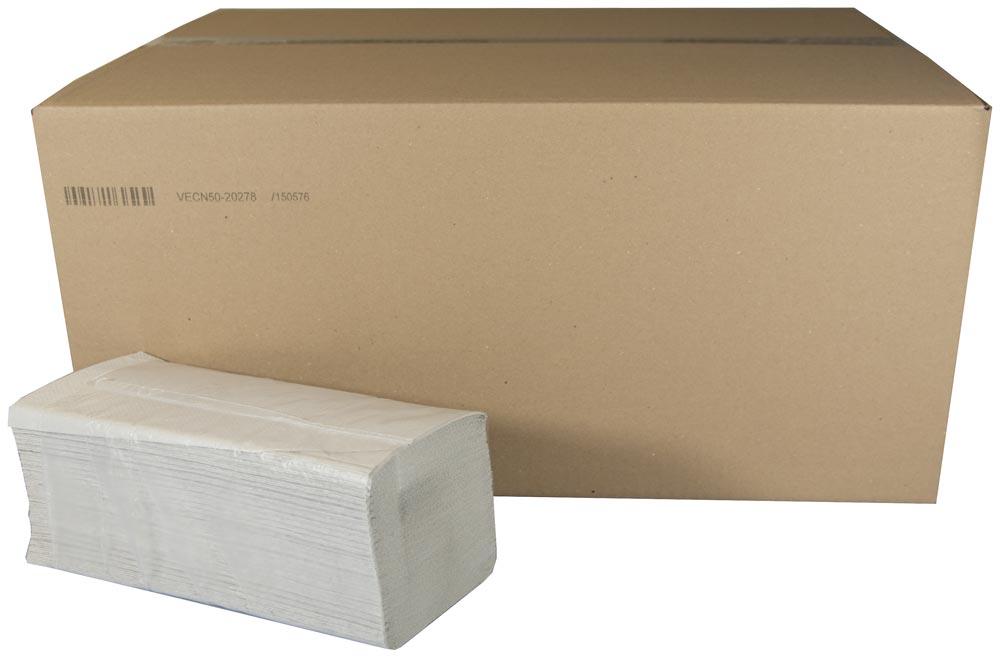 Handtuchpapier Recycling, 1-lagig, Falz V, 250x230 mm, weiß, VE 5000 Blatt pro Karton