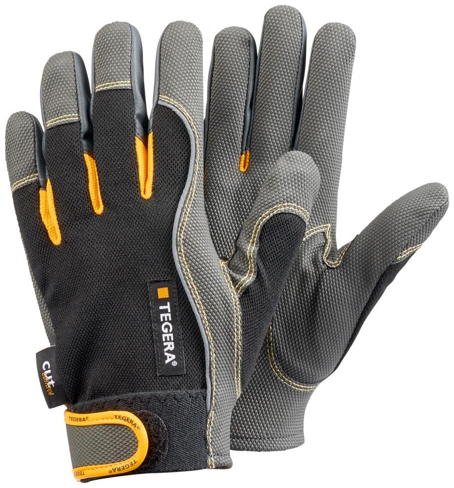 Schnittschutz-Handschuhe Tegera 9121, Farbe schwarz/grau, Gr. 9