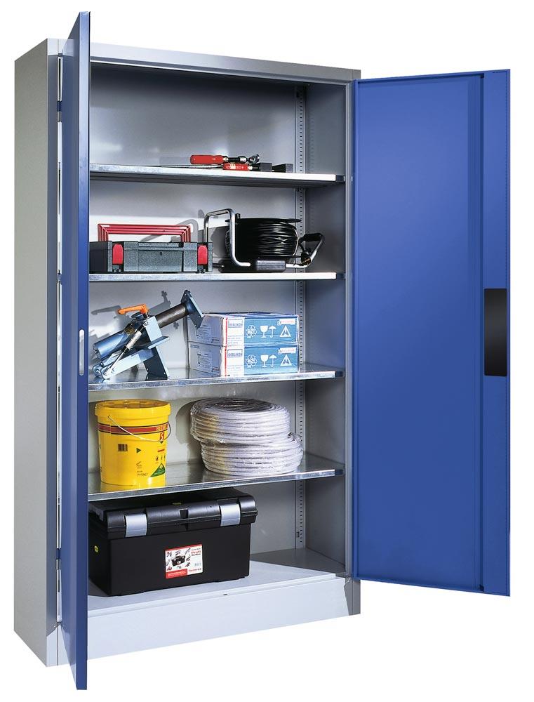 Schwerlastschrank, Flügeltüren, 4 Böden, BxTxH 1200x600x1950 mm, Farbwahl