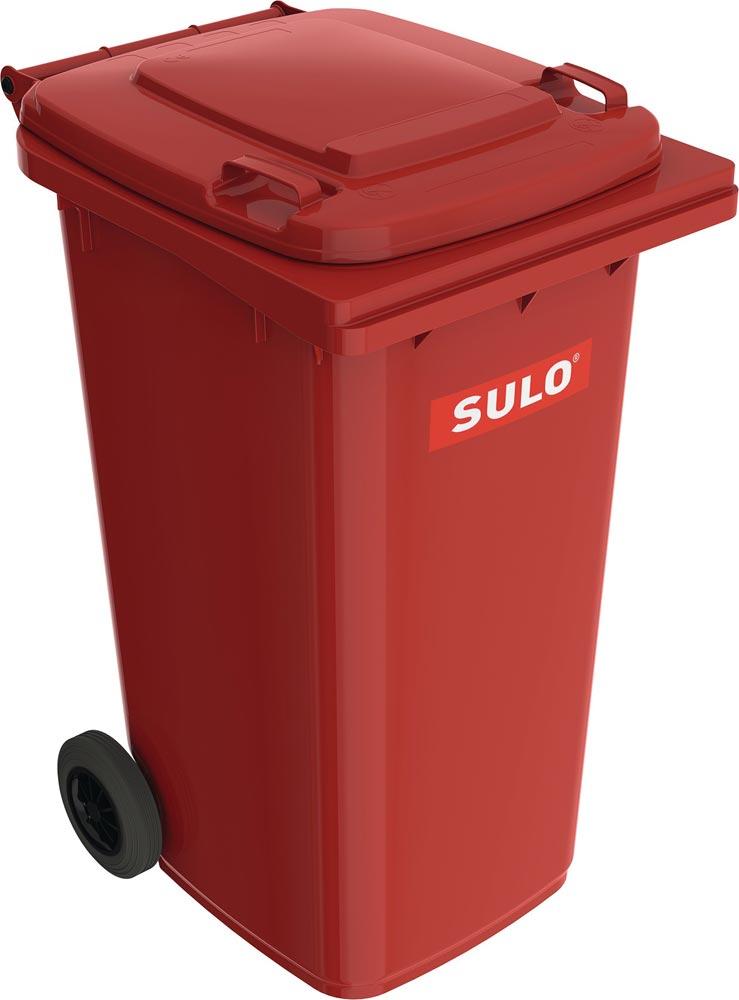 Müllgroßbehälter 240 l HDPE rot fahrbar, nach EN 840