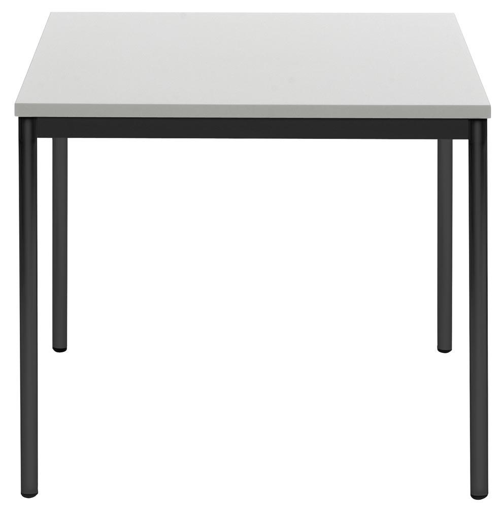 Besprechungstisch, BxTxH 800x800x740 mm, Rundrohrgestell, schwarz, Tischplatte 25 mm, lichtgrau