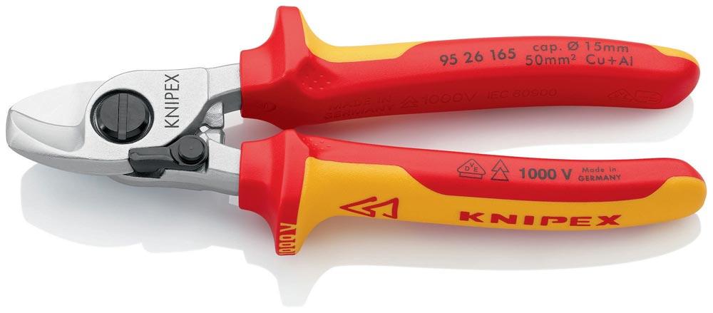 Kabelschere Länge 165 mm Kopf verchromt VDE Mehrkomponenten-Hüllen Form 2