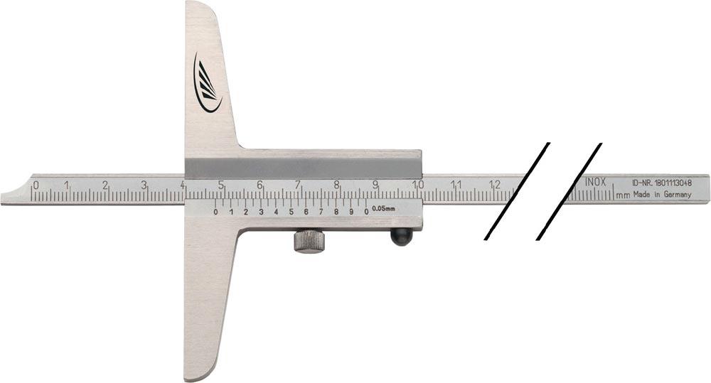 Tiefenmessschieber DIN 862 300 mm gerade Messschiene 12 x 4 mm Tiefenmessschieber DIN 862 300 mm gerade Messschiene 12 x 4 mm