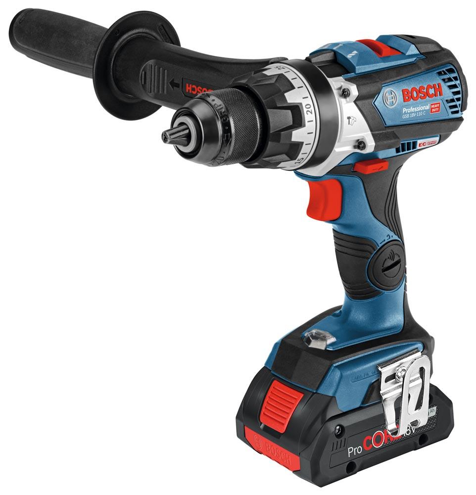 BOSCH Akku-Schlagbohrschrauber GSB 18V-110 C, 2x ProCORE 18V 4.0Ah, GAL 18V-40 in L-Boxx