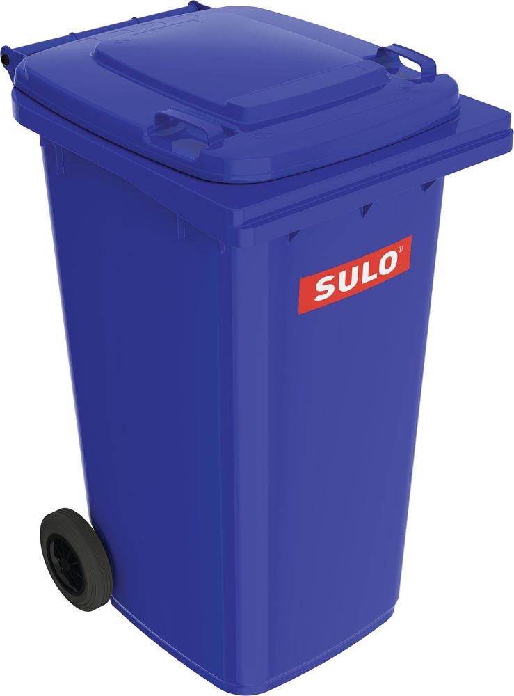 Müllgroßbehälter 240 l HDPE blau fahrbar, nach EN 840