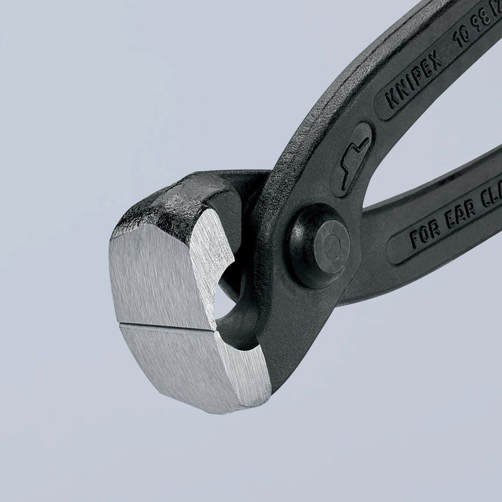 Ohrklemmenzange Gesamtlänge 220 mm Kopf schwarz atramentiert Kunststoff-Überzug Ohrklemmenzange Gesamtlänge 220 mm Kopf schwarz atramentiert Kunststoff-Überzug