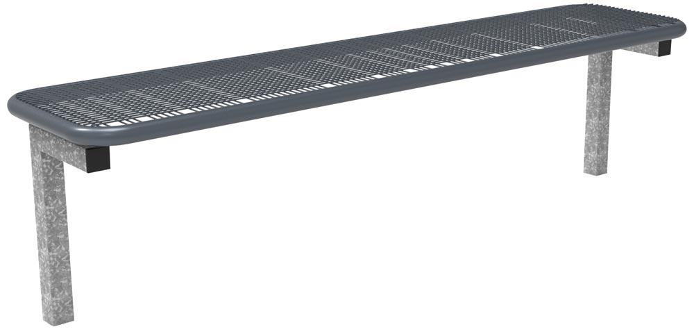 Parkbank, Füße feuerverzinkt ortsfest. Sitzfläche ohne Rückenlehne aus Drahtgitter, BxTxH 1795x430x475 mm, DB 703