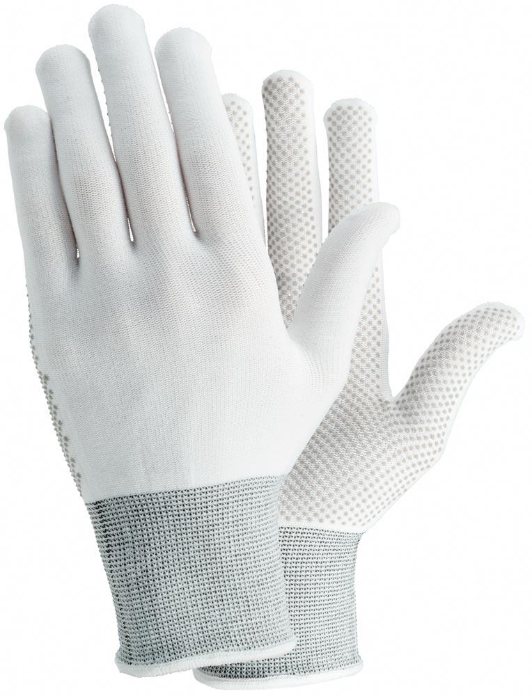 Textilhandschuhe Nylon PVC Tegera 931, Farbe weiß, Gr. 6