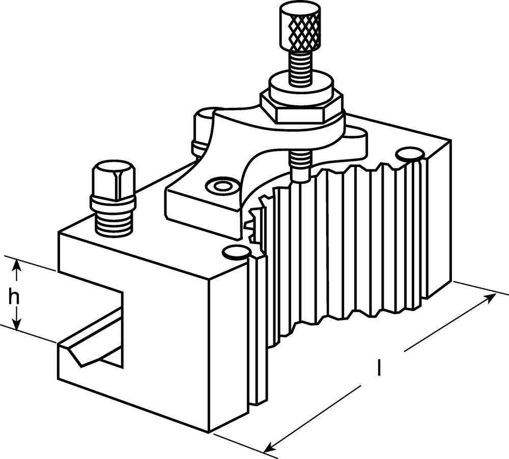 Wechselhalter für Stahlhalterkopf B passend für runde Bohrstangen Spann-Ø 32 mm