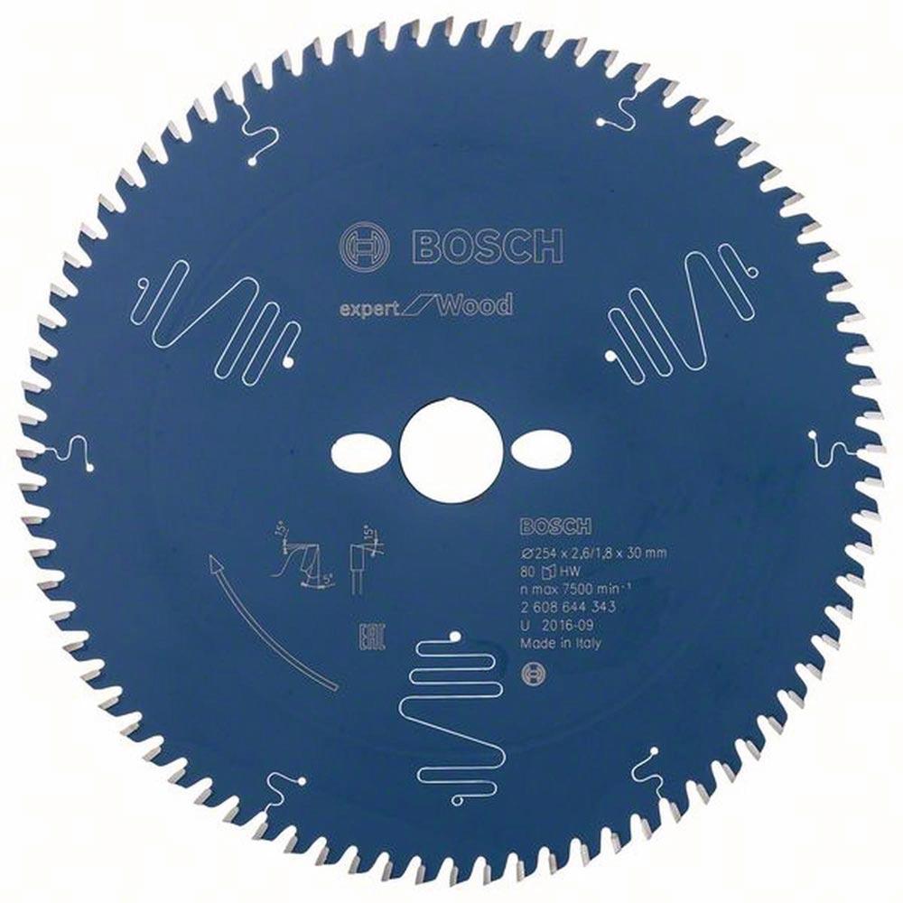 Kreissägeblatt Außen-Ø 254 mm Zähnezahl 80 WZ Bohrung 30 mm Schnittbreite 2,6 mm HM