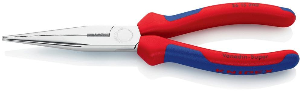 Flachrundzange Länge 200 mm verchromt gerade Mehrkomponenten-Hüllen