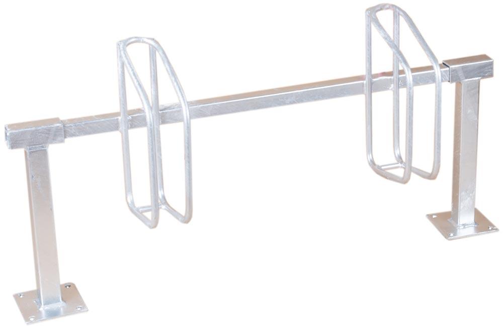 Fahrradständer, Stahl verzinkt, einseitig, Radeinstellung 500 mm, Aufdübeln, 2er Stand,  Gesamtl. 1000 mm