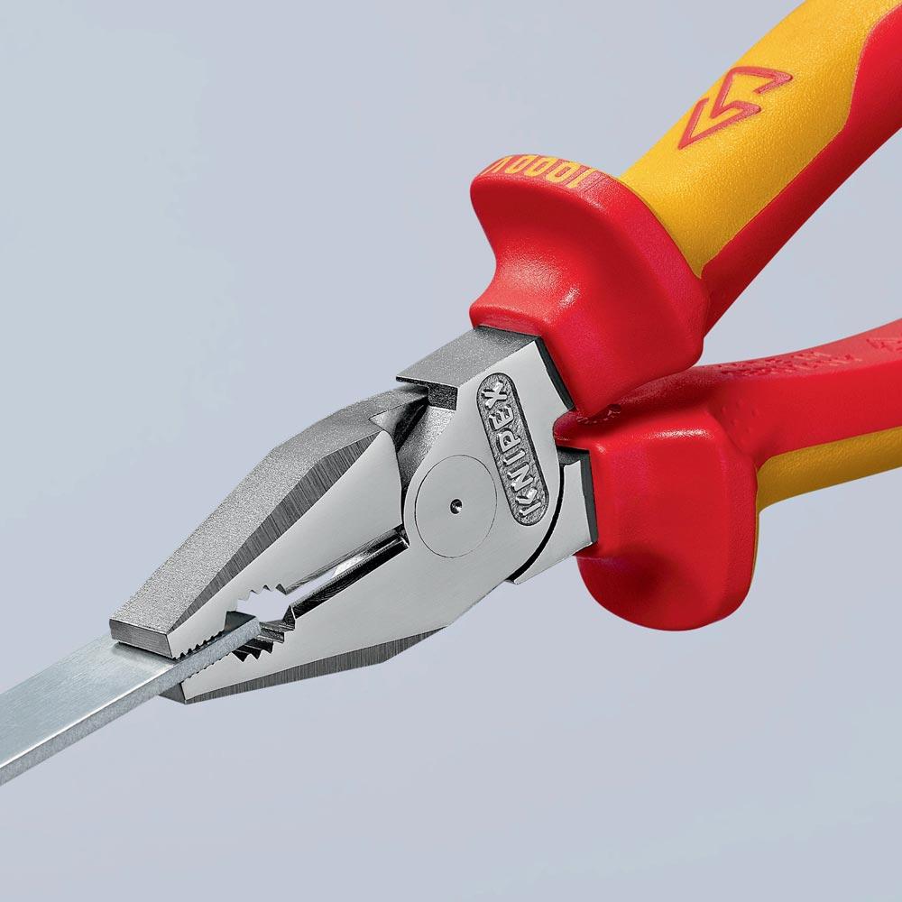Kraftkombizange Länge 180 mm verchromt Mehrkomponenten-Hüllen VDE Kraftkombizange Länge 180 mm verchromt Mehrkomponenten-Hüllen VDE