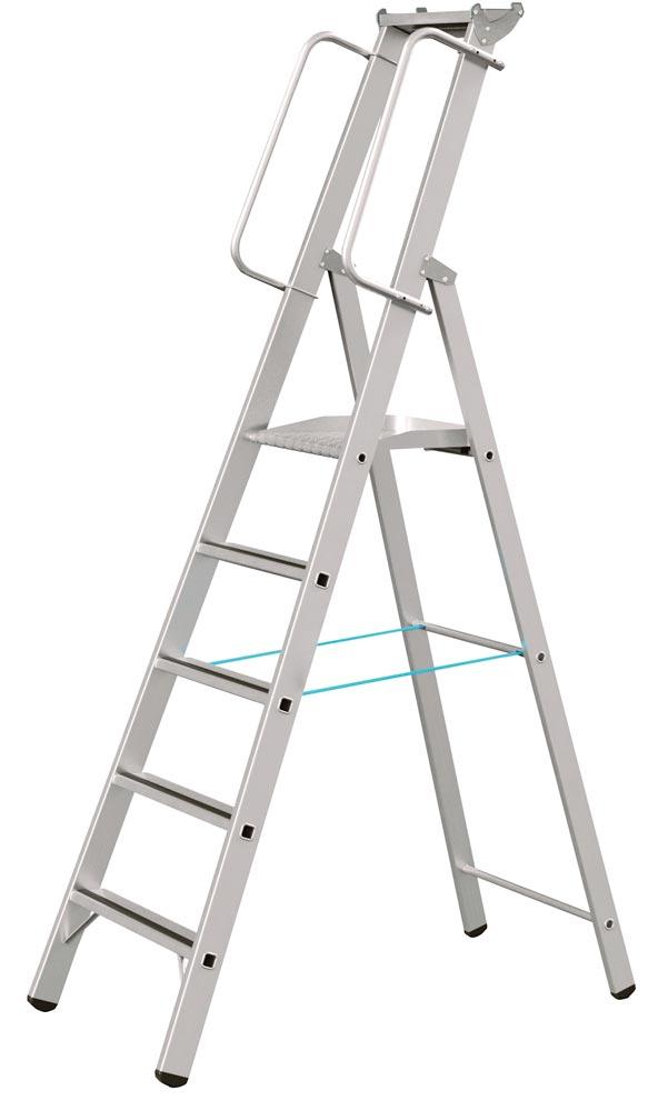Stehleiter mit Sicherheitsplattform, Leiterlänge 1920 mm, 3 Stufen